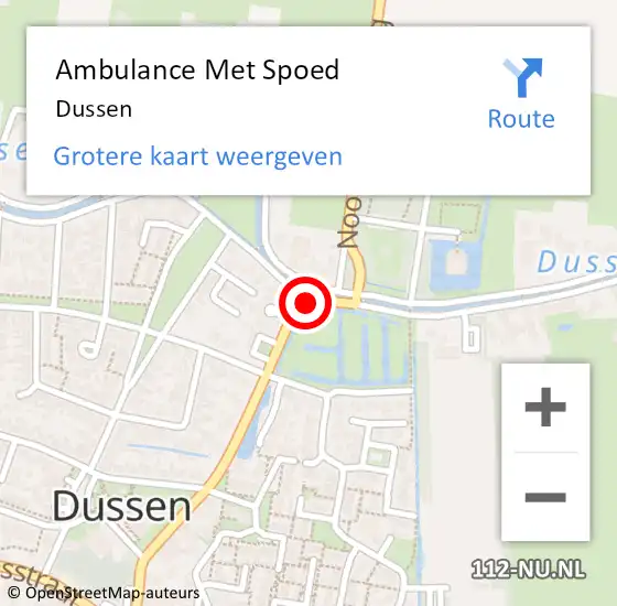 Locatie op kaart van de 112 melding: Ambulance Met Spoed Naar Dussen op 14 februari 2023 15:08