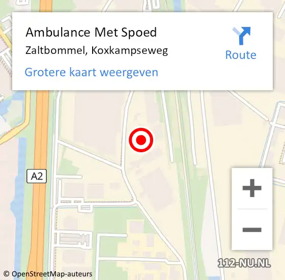 Locatie op kaart van de 112 melding: Ambulance Met Spoed Naar Zaltbommel, Koxkampseweg op 14 februari 2023 15:19