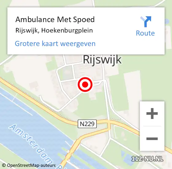 Locatie op kaart van de 112 melding: Ambulance Met Spoed Naar Rijswijk, Hoekenburgplein op 14 februari 2023 15:50