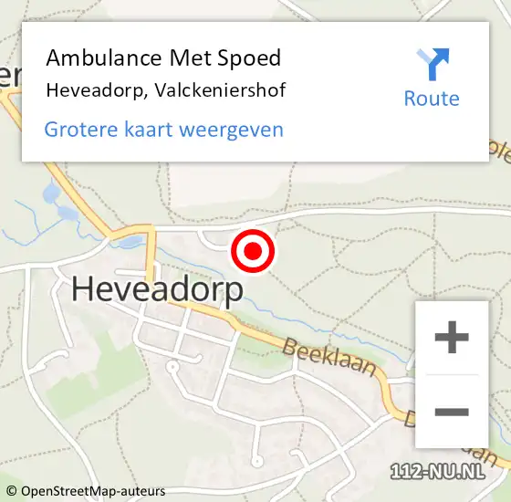 Locatie op kaart van de 112 melding: Ambulance Met Spoed Naar Heveadorp, Valckeniershof op 14 februari 2023 15:56