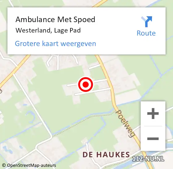 Locatie op kaart van de 112 melding: Ambulance Met Spoed Naar Westerland, Lage Pad op 14 februari 2023 16:31