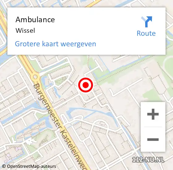 Locatie op kaart van de 112 melding: Ambulance Wissel op 15 augustus 2014 15:55