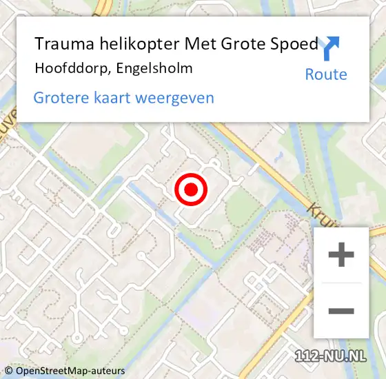 Locatie op kaart van de 112 melding: Trauma helikopter Met Grote Spoed Naar Hoofddorp, Engelsholm op 14 februari 2023 19:00