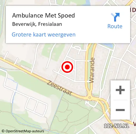 Locatie op kaart van de 112 melding: Ambulance Met Spoed Naar Beverwijk, Fresialaan op 14 februari 2023 20:30