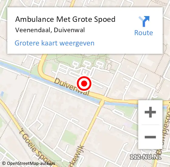 Locatie op kaart van de 112 melding: Ambulance Met Grote Spoed Naar Veenendaal, Duivenwal op 14 februari 2023 22:00