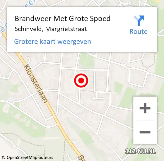 Locatie op kaart van de 112 melding: Brandweer Met Grote Spoed Naar Schinveld, Margrietstraat op 15 februari 2023 01:05