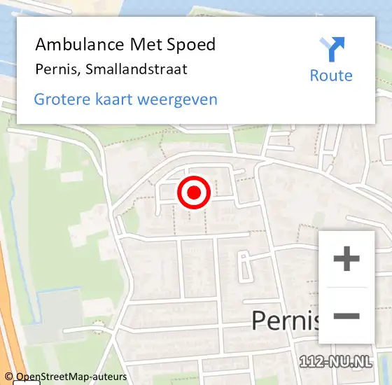 Locatie op kaart van de 112 melding: Ambulance Met Spoed Naar Pernis, Smallandstraat op 15 februari 2023 01:44