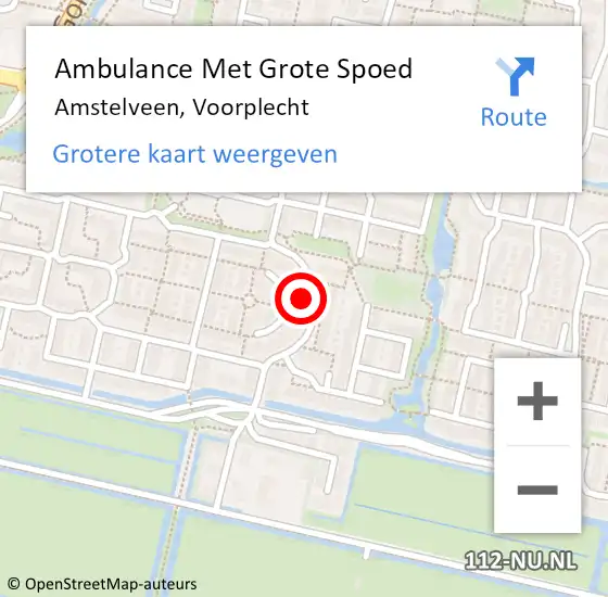 Locatie op kaart van de 112 melding: Ambulance Met Grote Spoed Naar Amstelveen, Voorplecht op 15 februari 2023 07:27