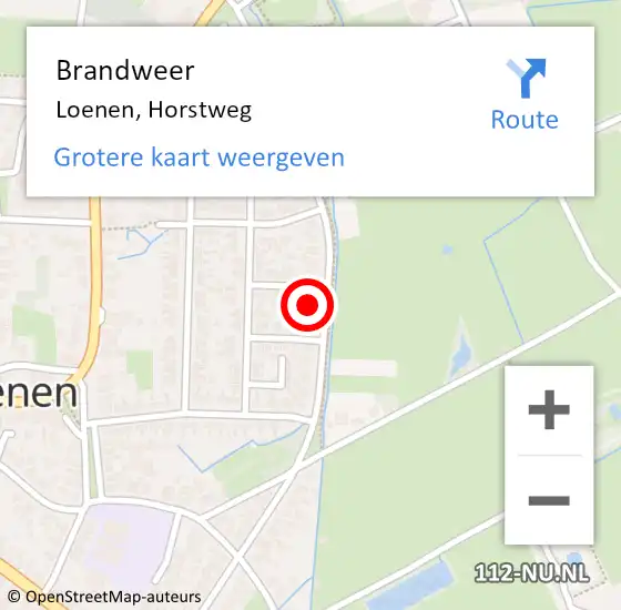 Locatie op kaart van de 112 melding: Brandweer Loenen, Horstweg op 15 februari 2023 08:55