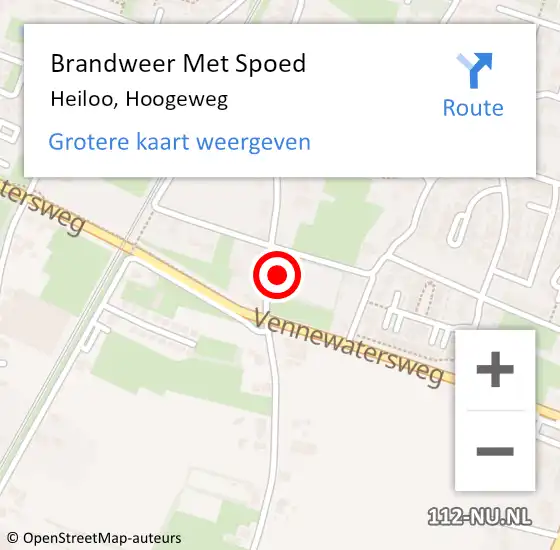 Locatie op kaart van de 112 melding: Brandweer Met Spoed Naar Heiloo, Hoogeweg op 15 februari 2023 10:20