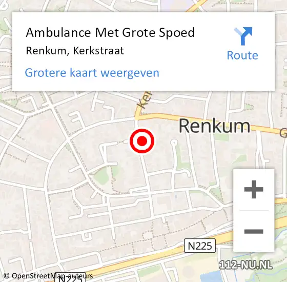 Locatie op kaart van de 112 melding: Ambulance Met Grote Spoed Naar Renkum, Kerkstraat op 15 februari 2023 10:24