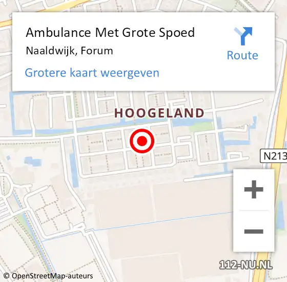 Locatie op kaart van de 112 melding: Ambulance Met Grote Spoed Naar Naaldwijk, Forum op 15 februari 2023 10:40