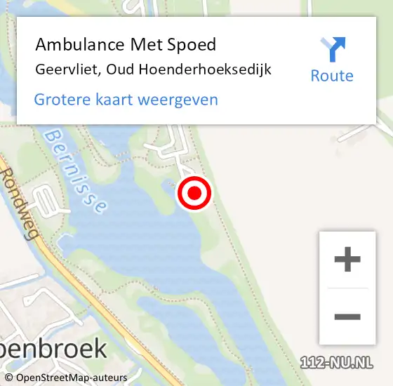 Locatie op kaart van de 112 melding: Ambulance Met Spoed Naar Geervliet, Oud Hoenderhoeksedijk op 15 februari 2023 10:51