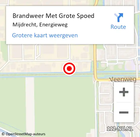 Locatie op kaart van de 112 melding: Brandweer Met Grote Spoed Naar Mijdrecht, Energieweg op 15 februari 2023 11:07