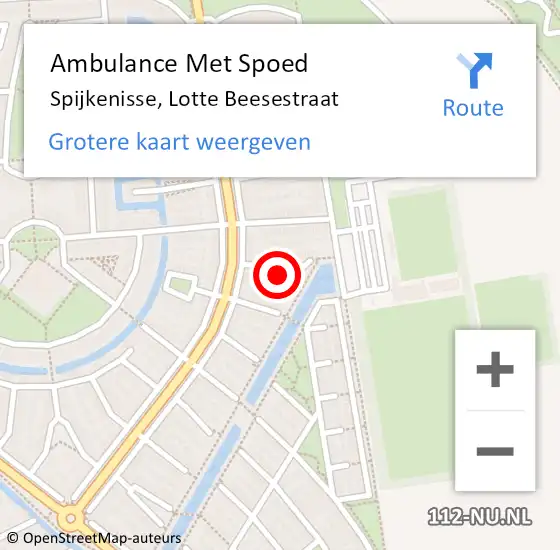 Locatie op kaart van de 112 melding: Ambulance Met Spoed Naar Spijkenisse, Lotte Beesestraat op 15 februari 2023 11:26