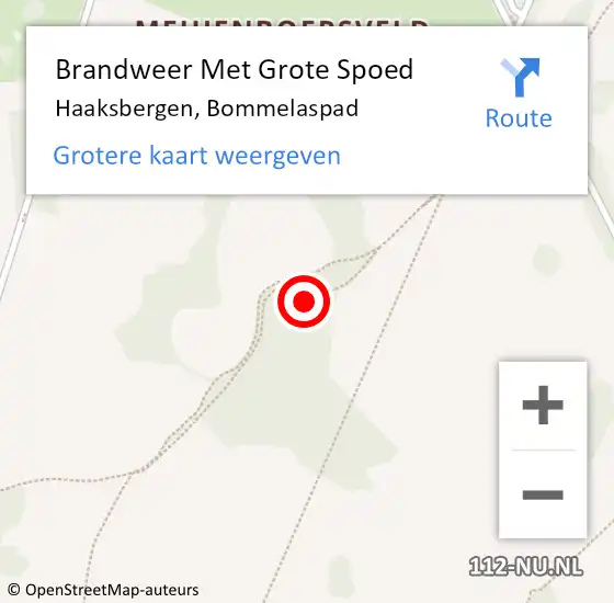 Locatie op kaart van de 112 melding: Brandweer Met Grote Spoed Naar Haaksbergen, Bommelaspad op 15 februari 2023 11:43