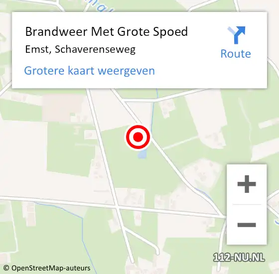 Locatie op kaart van de 112 melding: Brandweer Met Grote Spoed Naar Emst, Schaverenseweg op 15 februari 2023 12:05