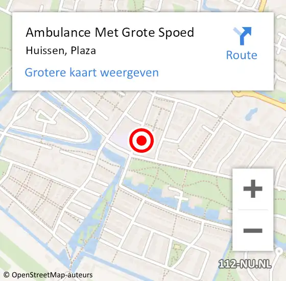 Locatie op kaart van de 112 melding: Ambulance Met Grote Spoed Naar Huissen, Plaza op 15 februari 2023 13:55