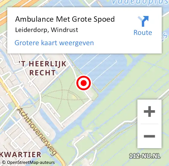 Locatie op kaart van de 112 melding: Ambulance Met Grote Spoed Naar Leiderdorp, Windrust op 15 februari 2023 14:04