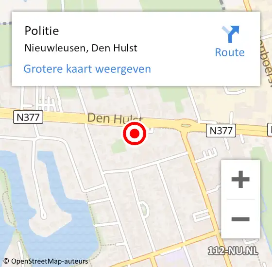 Locatie op kaart van de 112 melding: Politie Nieuwleusen, Den Hulst op 15 februari 2023 14:07