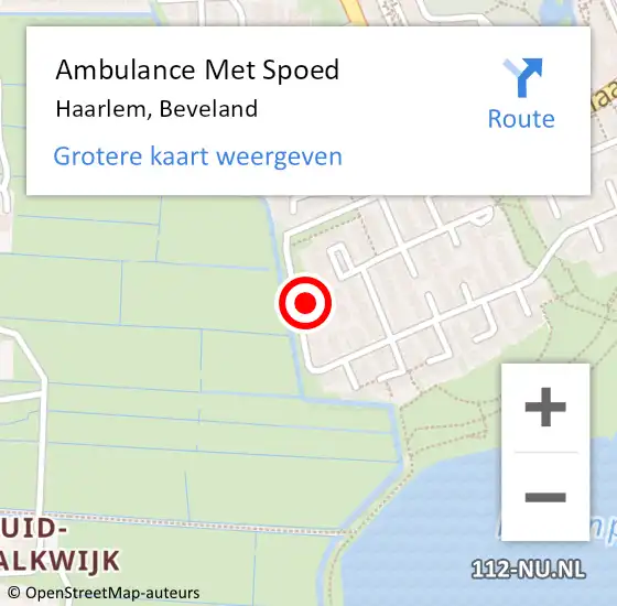 Locatie op kaart van de 112 melding: Ambulance Met Spoed Naar Haarlem, Beveland op 15 februari 2023 14:16