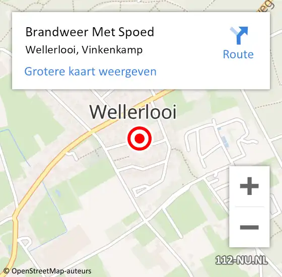 Locatie op kaart van de 112 melding: Brandweer Met Spoed Naar Wellerlooi, Vinkenkamp op 15 februari 2023 14:28