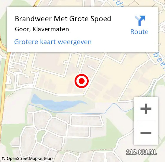 Locatie op kaart van de 112 melding: Brandweer Met Grote Spoed Naar Goor, Klavermaten op 15 februari 2023 15:28