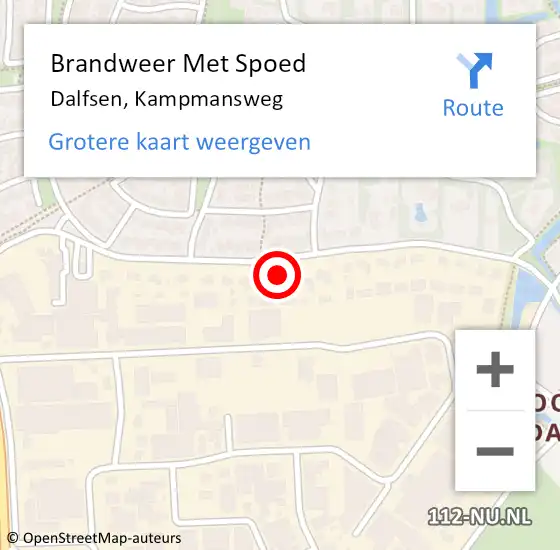 Locatie op kaart van de 112 melding: Brandweer Met Spoed Naar Dalfsen, Kampmansweg op 15 februari 2023 15:58