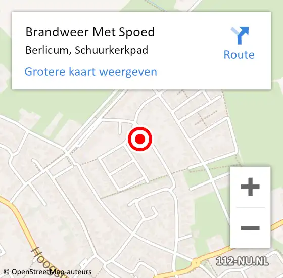 Locatie op kaart van de 112 melding: Brandweer Met Spoed Naar Berlicum, Schuurkerkpad op 15 februari 2023 16:43