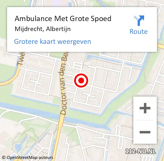 Locatie op kaart van de 112 melding: Ambulance Met Grote Spoed Naar Mijdrecht, Albertijn op 15 februari 2023 21:12