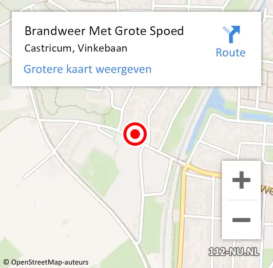 Locatie op kaart van de 112 melding: Brandweer Met Grote Spoed Naar Castricum, Vinkebaan op 15 februari 2023 21:23