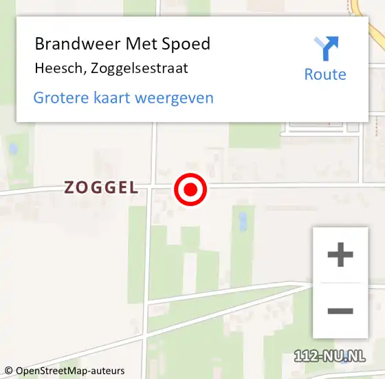Locatie op kaart van de 112 melding: Brandweer Met Spoed Naar Heesch, Zoggelsestraat op 15 februari 2023 21:42