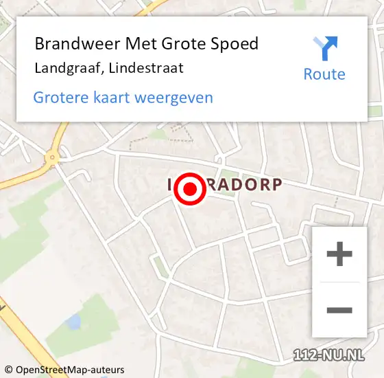 Locatie op kaart van de 112 melding: Brandweer Met Grote Spoed Naar Landgraaf, Lindestraat op 16 februari 2023 01:48