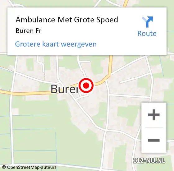 Locatie op kaart van de 112 melding: Ambulance Met Grote Spoed Naar Buren Fr op 15 augustus 2014 18:30