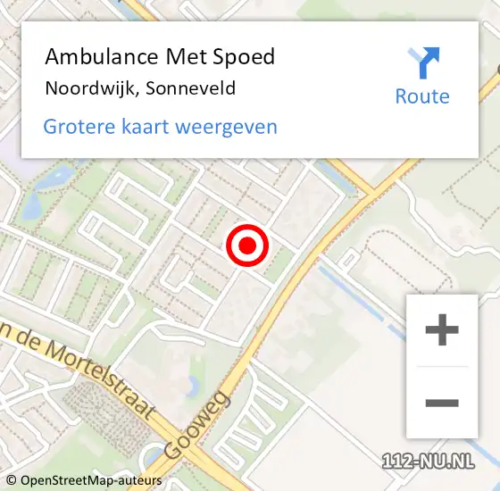 Locatie op kaart van de 112 melding: Ambulance Met Spoed Naar Noordwijk, Sonneveld op 16 februari 2023 08:54