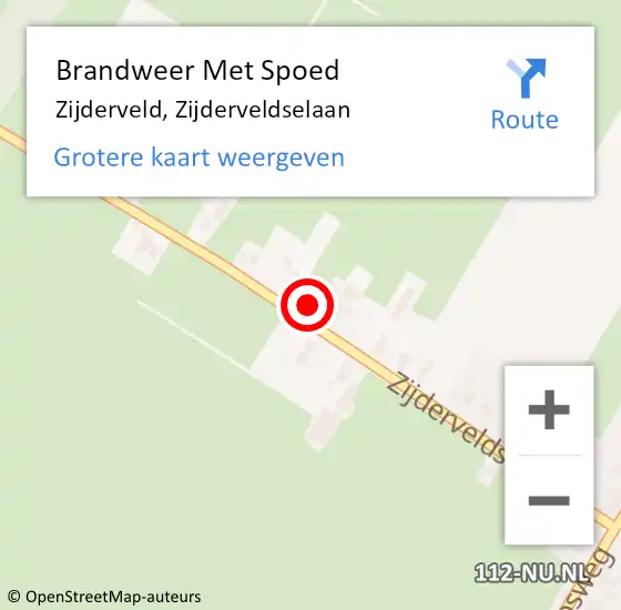 Locatie op kaart van de 112 melding: Brandweer Met Spoed Naar Zijderveld, Zijderveldselaan op 16 februari 2023 09:02