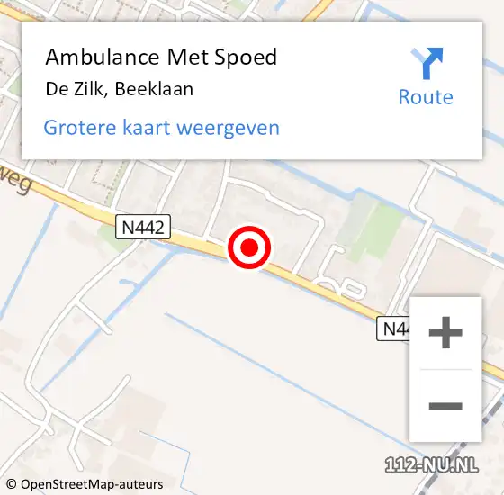 Locatie op kaart van de 112 melding: Ambulance Met Spoed Naar De Zilk, Beeklaan op 16 februari 2023 09:53