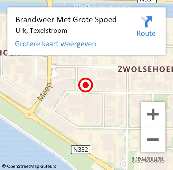 Locatie op kaart van de 112 melding: Brandweer Met Grote Spoed Naar Urk, Texelstroom op 16 februari 2023 09:59