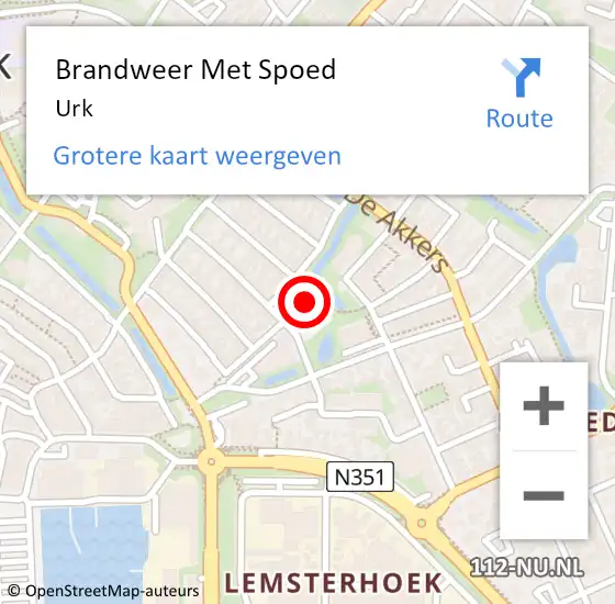 Locatie op kaart van de 112 melding: Brandweer Met Spoed Naar Urk op 16 februari 2023 10:21