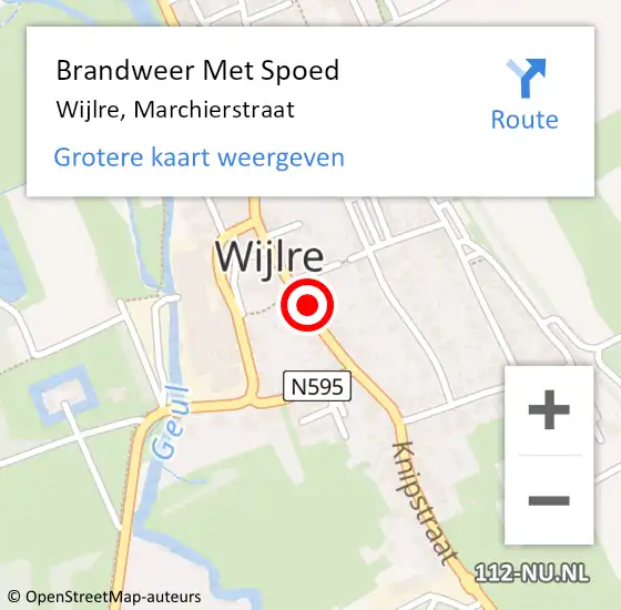 Locatie op kaart van de 112 melding: Brandweer Met Spoed Naar Wijlre, Marchierstraat op 16 februari 2023 11:08