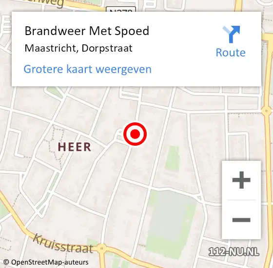 Locatie op kaart van de 112 melding: Brandweer Met Spoed Naar Maastricht, Dorpstraat op 16 februari 2023 11:14