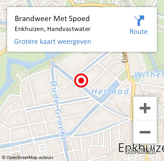 Locatie op kaart van de 112 melding: Brandweer Met Spoed Naar Enkhuizen, Handvastwater op 16 februari 2023 12:44