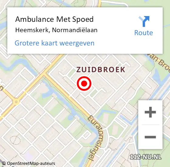 Locatie op kaart van de 112 melding: Ambulance Met Spoed Naar Heemskerk, Normandiëlaan op 16 februari 2023 13:19