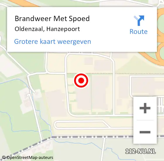 Locatie op kaart van de 112 melding: Brandweer Met Spoed Naar Oldenzaal, Hanzepoort op 16 februari 2023 13:20