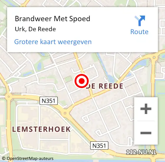 Locatie op kaart van de 112 melding: Brandweer Met Spoed Naar Urk, De Reede op 16 februari 2023 14:29