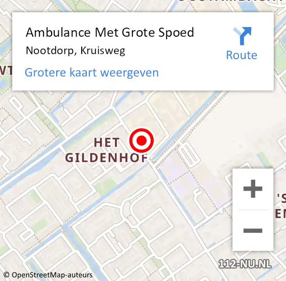 Locatie op kaart van de 112 melding: Ambulance Met Grote Spoed Naar Nootdorp, Kruisweg op 16 februari 2023 15:13