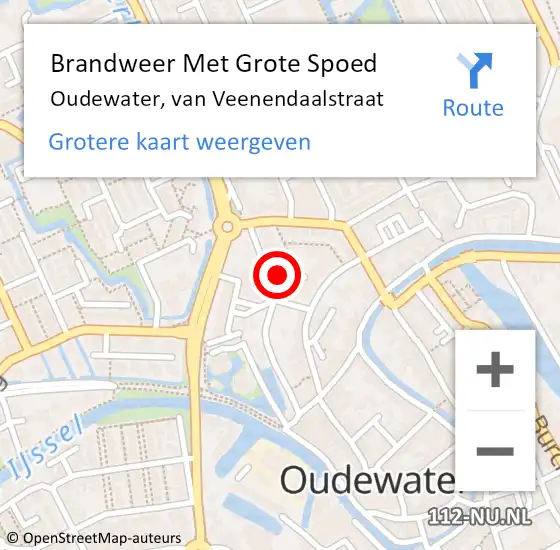 Locatie op kaart van de 112 melding: Brandweer Met Grote Spoed Naar Oudewater, van Veenendaalstraat op 16 februari 2023 15:34