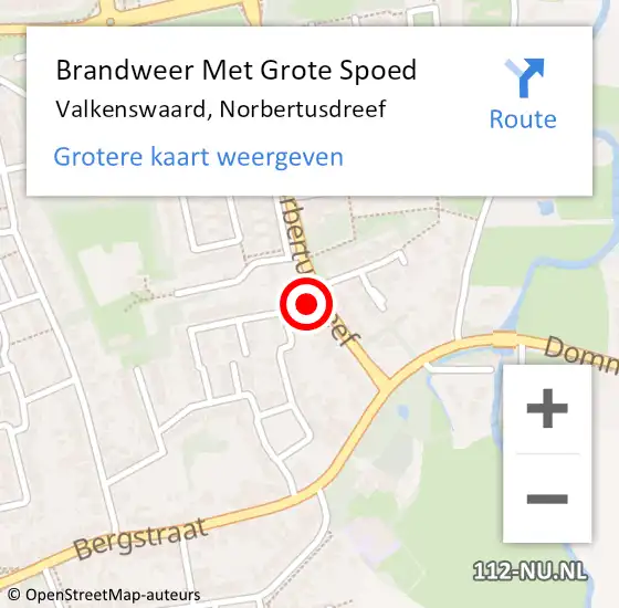 Locatie op kaart van de 112 melding: Brandweer Met Grote Spoed Naar Valkenswaard, Norbertusdreef op 16 februari 2023 15:56