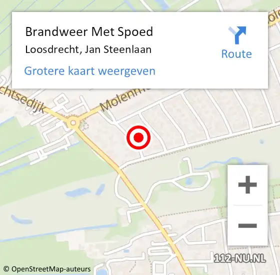 Locatie op kaart van de 112 melding: Brandweer Met Spoed Naar Loosdrecht, Jan Steenlaan op 16 februari 2023 16:26