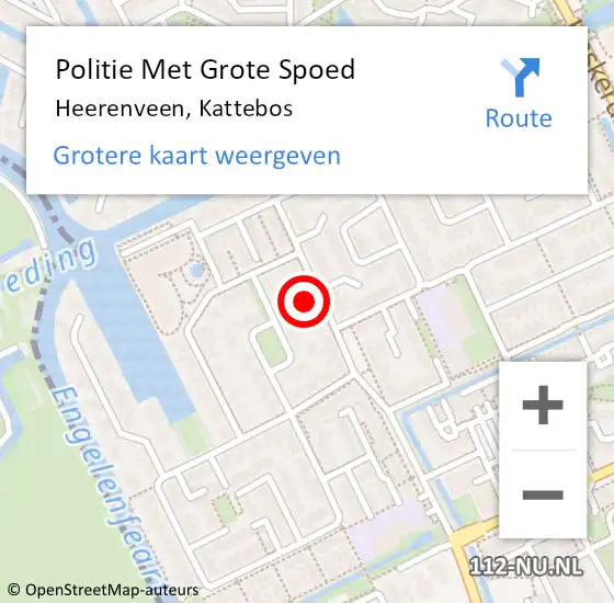 Locatie op kaart van de 112 melding: Politie Met Grote Spoed Naar Heerenveen, Kattebos op 16 februari 2023 16:52